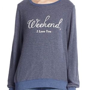 Wildfox Weekend I Love You crew neck sweatshirt